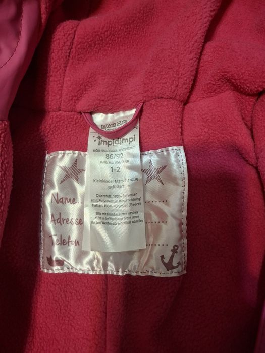 Комбінезон Impidimpi для дівчинки рожевий 86/92 розмір 1,5-2 роки гряз