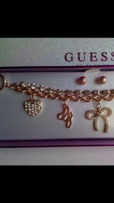 Bransoletka+kolczyki Guess-Oryginalny