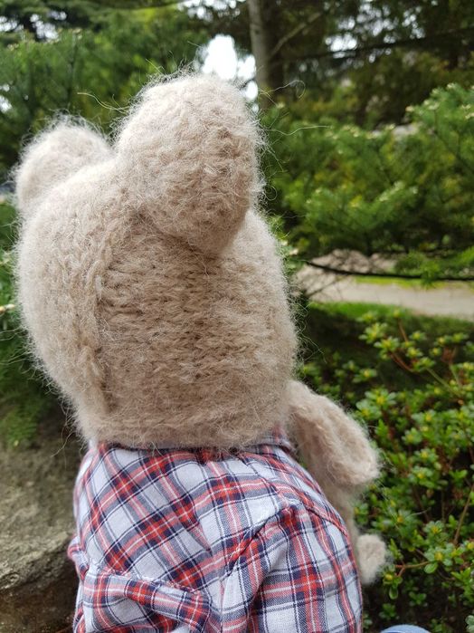 Czapka Beżowa Mysz 56/58 alpaka/merynos