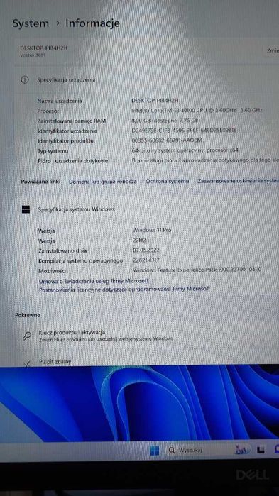 Okazja! Dell Vostro 3681 SFF | i3-10100 | Win11 | Gotowy do pracy