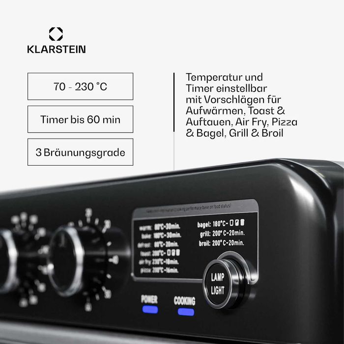 Аерофритюрниця міні духовка Фритюрница-аэрогриль Klarstein Air Glaze