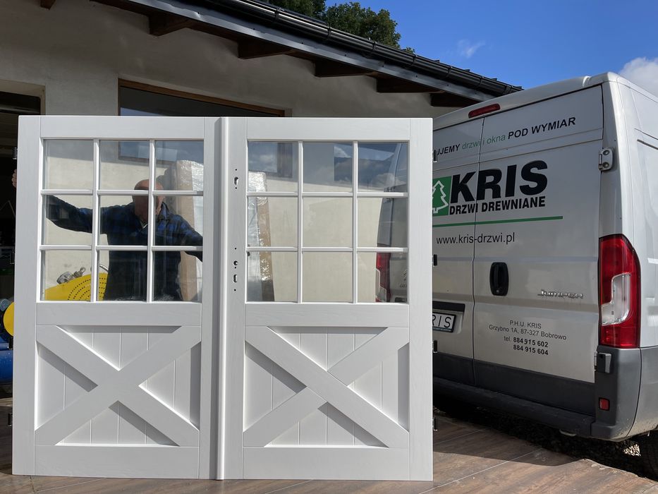 Drzwi drewniane zewnętrzne brama garażowa NA WYMIAR CAŁA POLSKA i UE