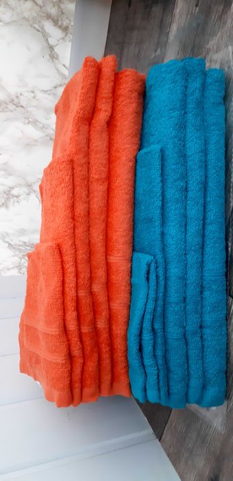 набір з 5  рушників помаранчевого і бірюзового кольору