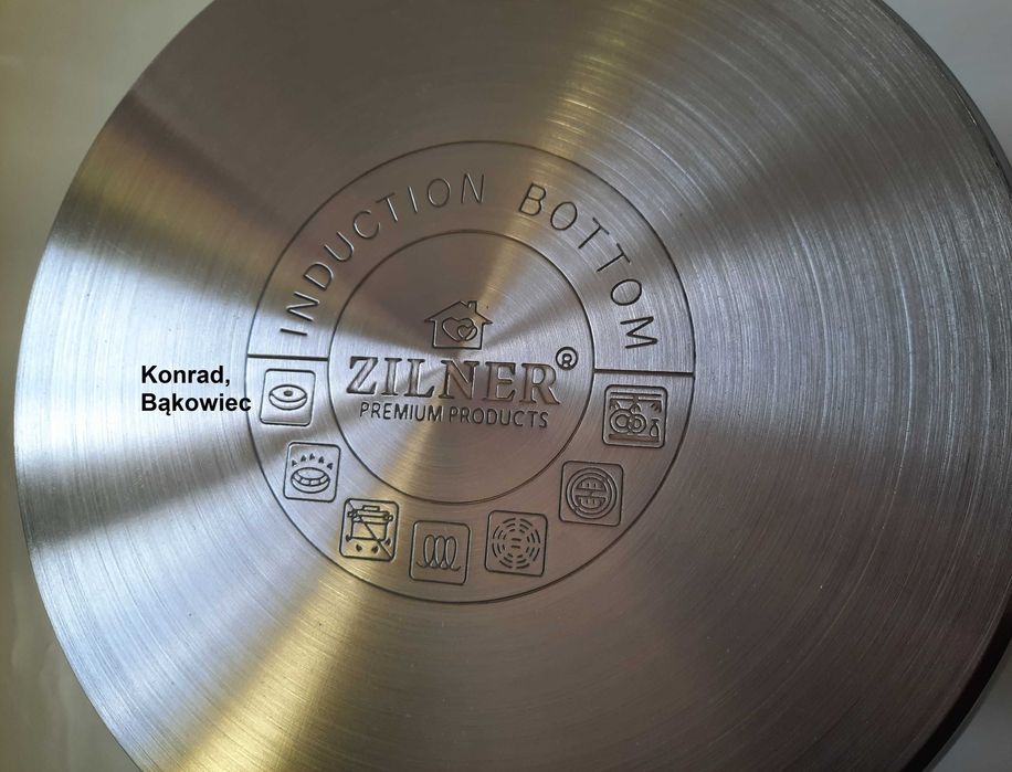 Dobry Garnek Stalowy na Indukcję,Gaz...7L Litrów z PODZIAŁKĄ, INDUKCJA