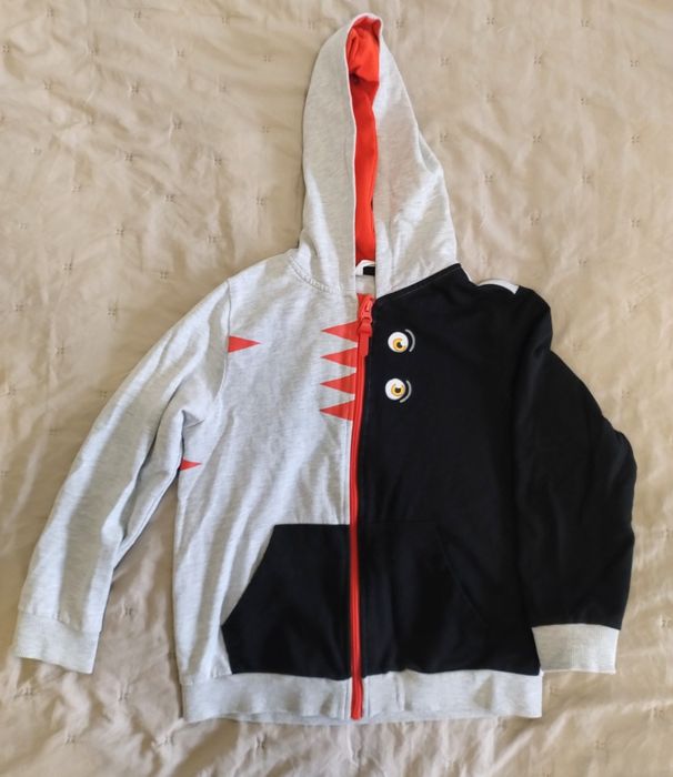 Bluza rozpinana z kapturem Cocodrillo roz 122 szara