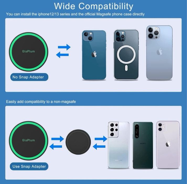 Bezprzewodowa ładowarka 15 W, magnetyczny uchwyt do samochodu EP01