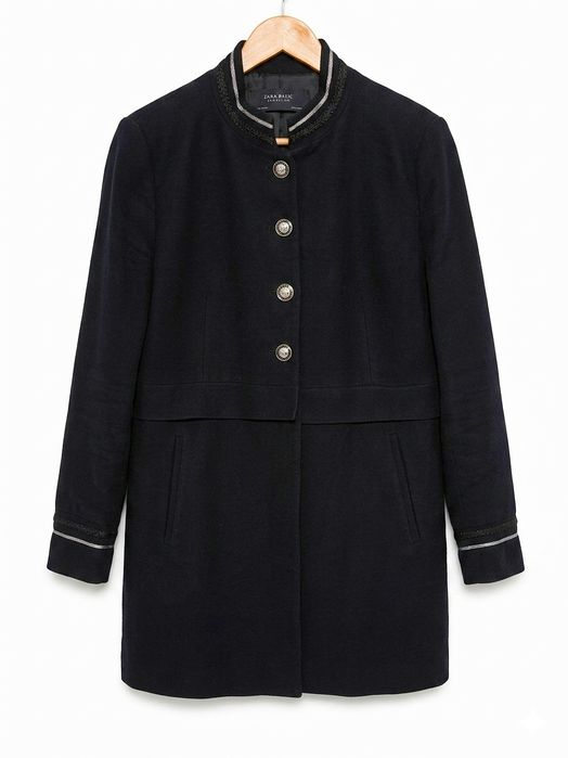 Розкішне чорне пальто-піджак Zara Basic під замшу | Мілітарі стиль | XL | Подовжений жакет