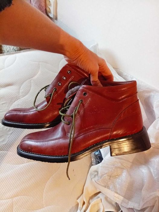 Мужские ботинки 46 размер новые кожаные с мехом шикарные Telasi shoes