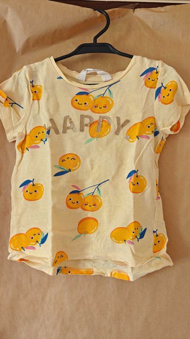 Koszulki dziewczęce H&M r. 98/104, 3 szt.