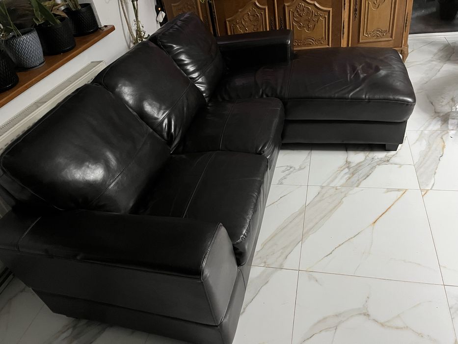 Kanapa narożna skóra naturalna