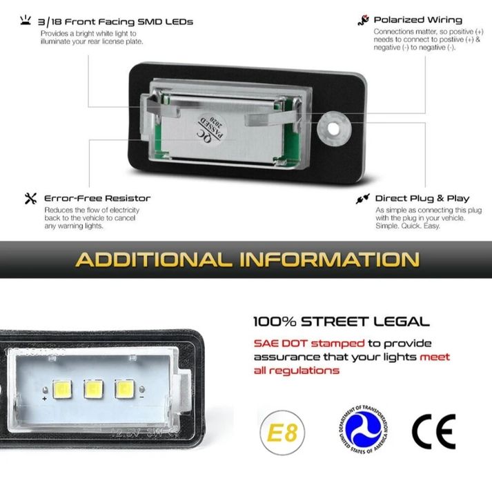 Luz de matricula LED para AUDI