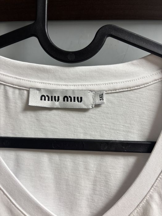 MiuMiu koszulka biała 3xl nowa zlote logo