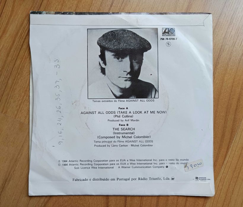 Phil Collins - Against all odds (Single - vinil)
