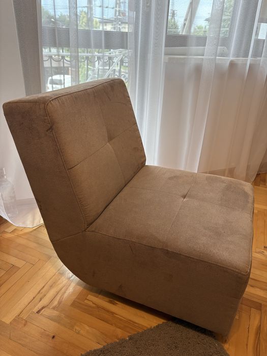 Fotel obrotowy brązowy tapicerowany BRW