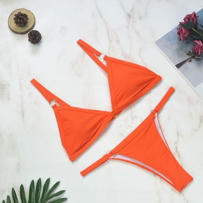 Strój kąpielowy dwuczęściowy bikini pomarańczowy M 38