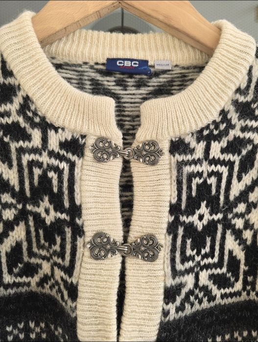 Sweter wełniany norweski M gruby i ciepły