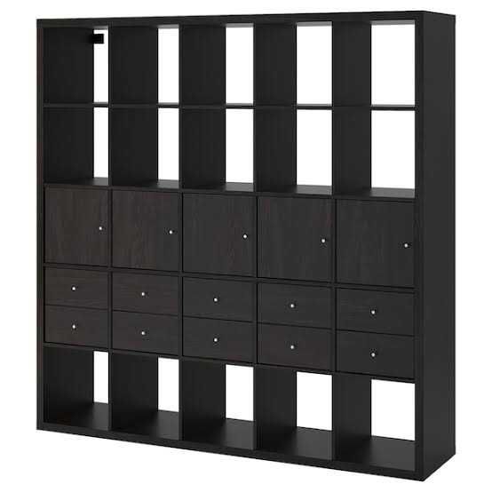 Estante de madeira 25 cubos IKEA (Preto/Castanho)