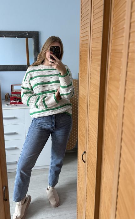 Sweter ażurowy 100% bawełny Nutmeg