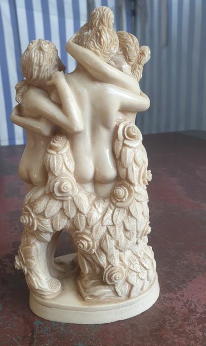 A. GIANNETTI The Three Graces Resin Sculpture Italian Art Nouveau Deco