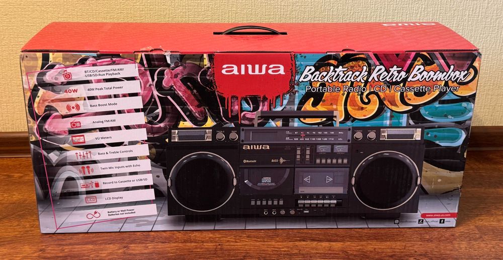 AIWA Backtrack Retro Boombox 220V (NEW!Оригінал!SALE)
