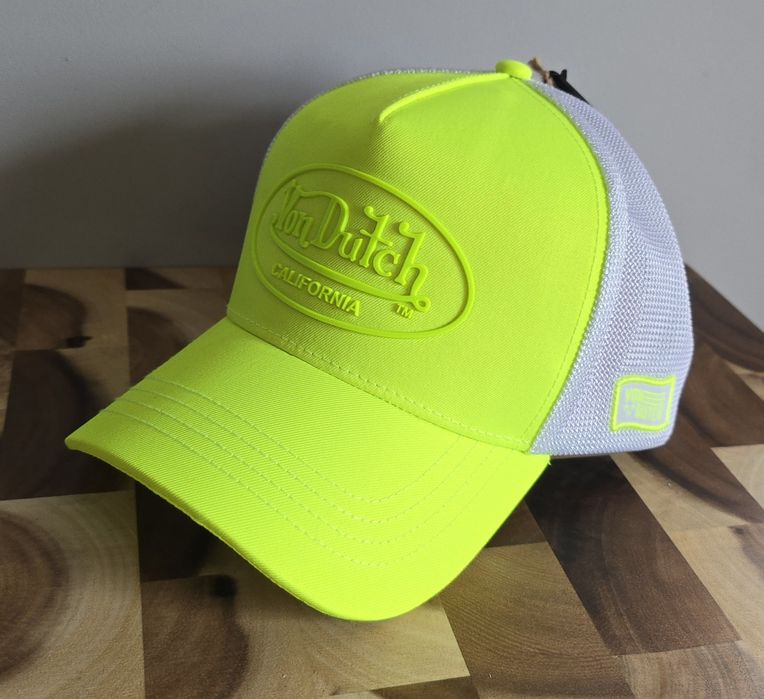 Oryginalna czapka truckerka Von Dutch Oval Patch zielono/biała