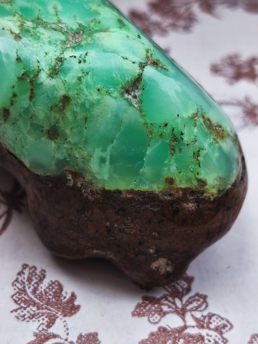 Chryzopraz chalcedon kamień naszyjnik