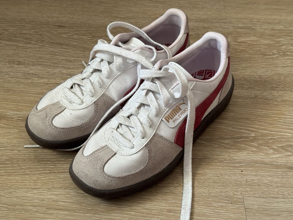Кроссовки Puma Palermo оригинал EU 42,5 кожа и замша бело-красные