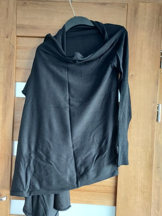 Czarny elegancki kardigan, sweter ciążowy