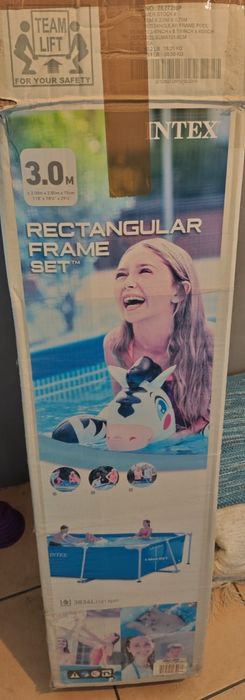 Piscina retangular de 3 metros com acessórios