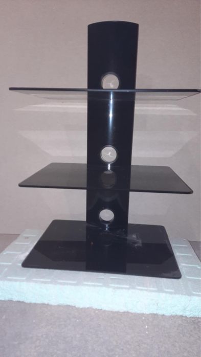 Półka  szklana scienna potrójna 30 kg