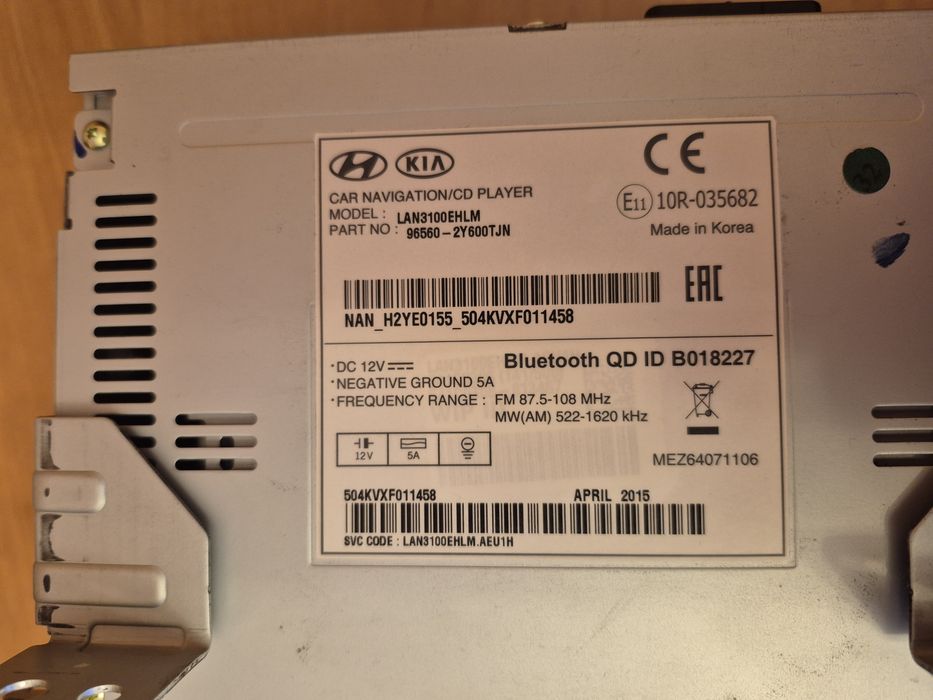 Hyundai nawigacja GPS radio LAN3100EHLM

MODEL: LAN3100EH