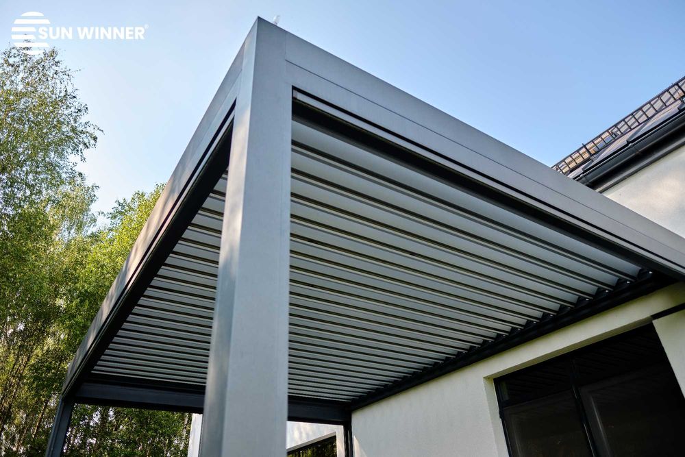 Pergola lamelowa Win Climatic S500 – luksusowe zadaszenie tarasu 4x3