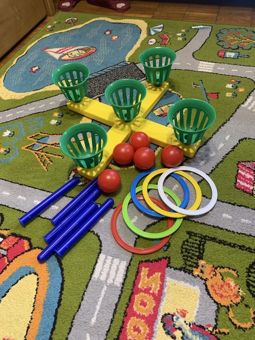 Дитячий іграшковий набір 2в1 кільцекид кільцеброс баскетбол