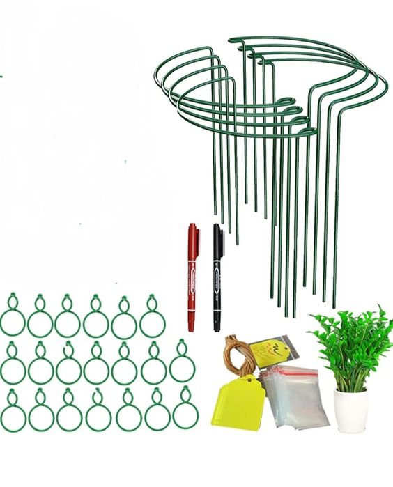 8 sztuk metalowych podpórek do roślin + akcesoria