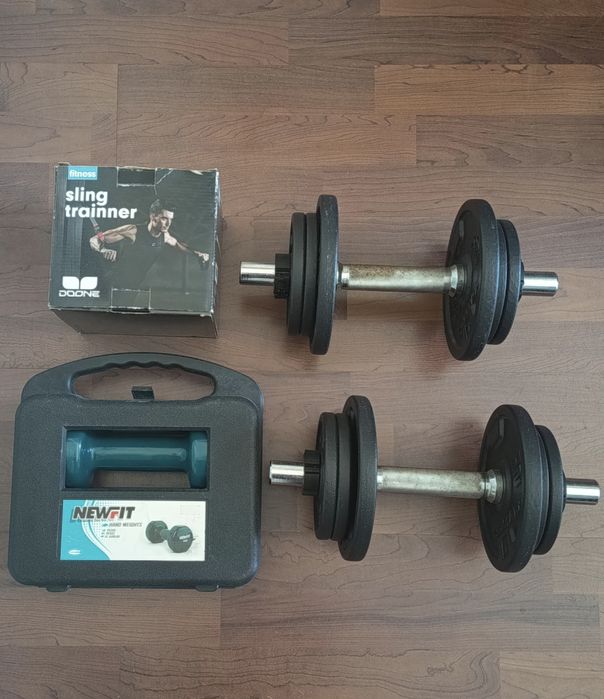 Kit Fitness: Halteres + TRX