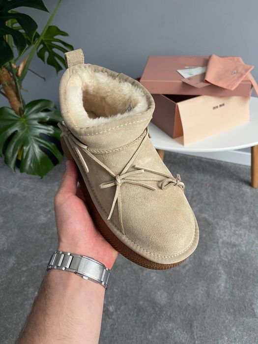 Buty Miu Miu zima beige