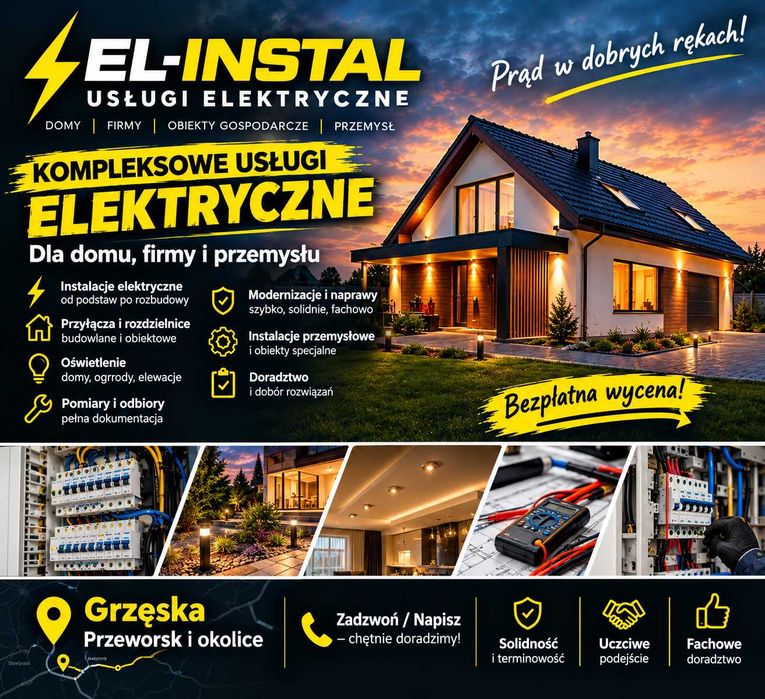 Elektryk, Usługi,Awarie-24/7, Fotowoltaika, Instalacje Elektryczne, Po