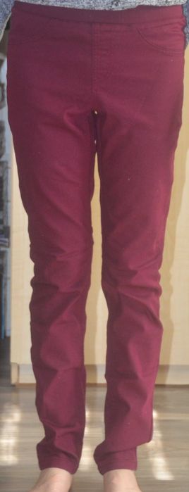 Bordowe proste spodnie rozm.40
