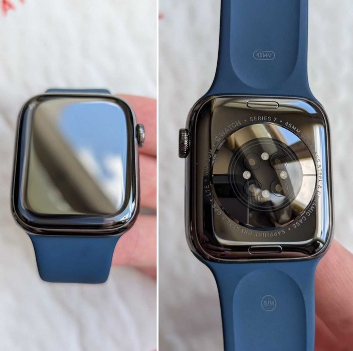 OPEN BOX NEW Комплект Stainless Steel Apple Watch 7 45 mm Graphite