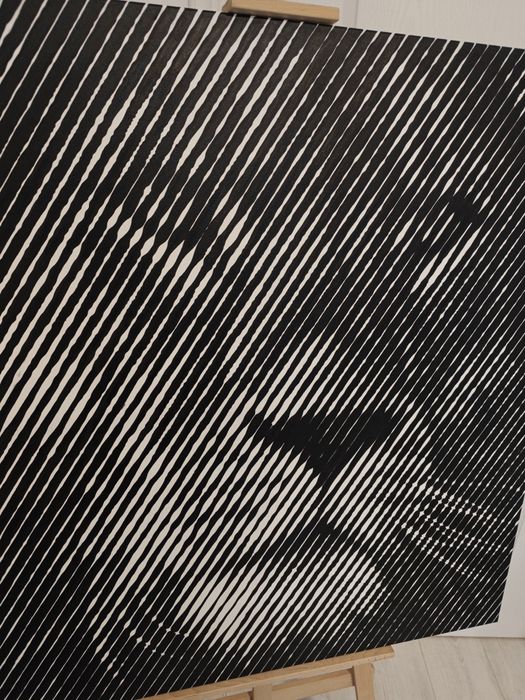 Obraz akrylowy na płótnie malowany farbami Farby Czarny Biały Duży 100