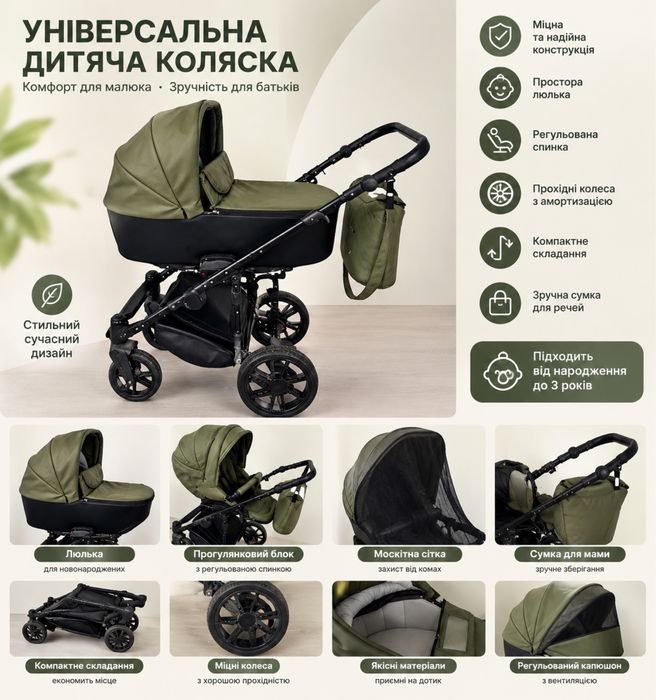 Дитяча коляска 2в1