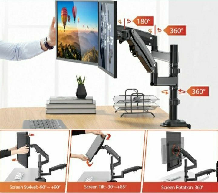 Uchwyt stojak do 2 monitorów 17-32" 2-9 kg