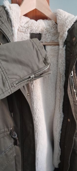 Casaco Parka Bershka, Tam. S (com forro amovível)