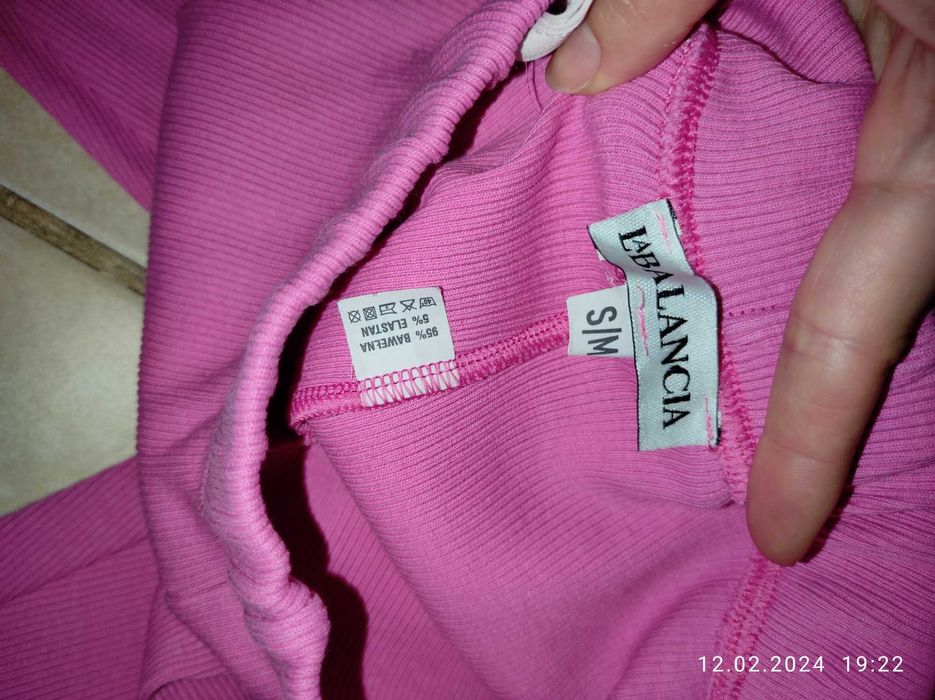 Komplet legginsy prążek + bluza LaBalancia fuksja