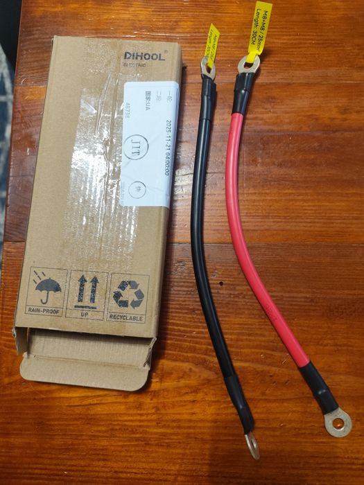 Кабель живлення, провод мідний 1х25мм² 30см (перемичка))