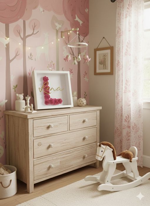 Ramka z imieniem dziecka monogram metryczka nowa handmade