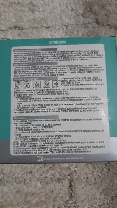 Maseczki przeciwpyłowe 4-warstwowe FFP2 20 szt Nowe