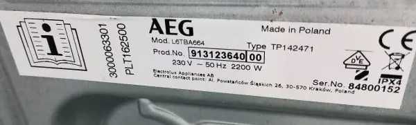 Стиральная машина с верхней загрузкой AEG L6TBA664,6 кг, A+++