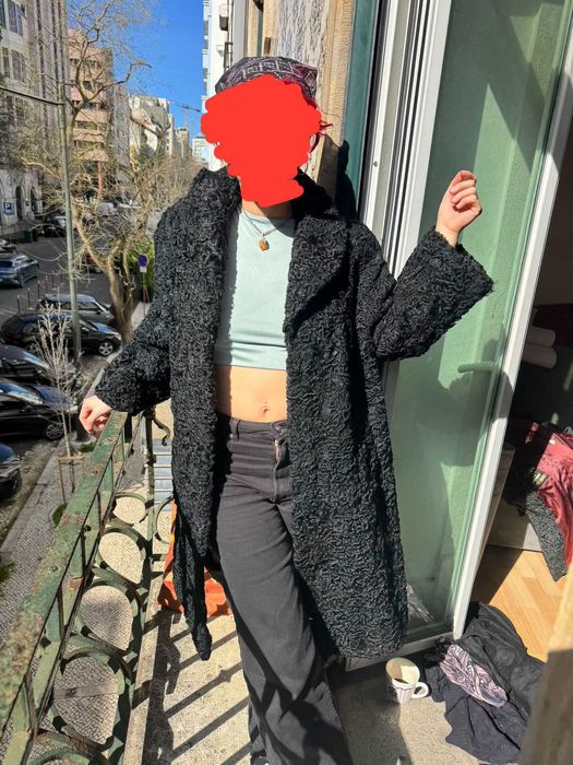 Casaco de lã (vintage (pele) genuino