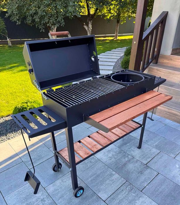 Мангал-барбекю на 13 шампурів з кришкою, решіткою та підставкою